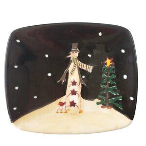 Certified Intl Anthropomorphic Snowman Christmas Ceramic Tissue Box Soap Dish